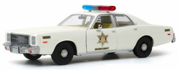 GREEN84095 - PLYMOUTH Fury 1977 Hazzard County Sheriff blanche - 1