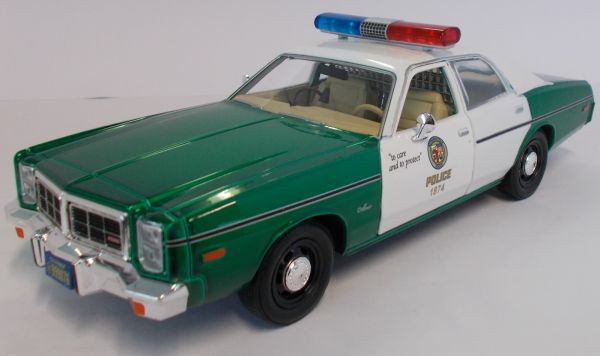 GREEN84101VERTE - DODGE Monaco Metropolitan Police 1977 du film Terminator 1984 Vesrsion Green Metal - 1