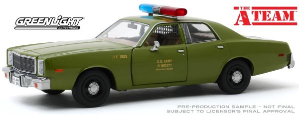 GREEN84103 - PLYMOUTH Fury 1977 US Army Police A-Team L'Agence Tous Riques 1983-1987 - 1