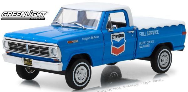 GREEN85013 - FORD F-100 pick-up bleu Chevron Full Service - 1