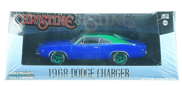 GREEN86531VERTE - DODGE Charger 1968 bleue toit et jantes vertes de Dennis Guilder du film Christine Version Green Metal - 1