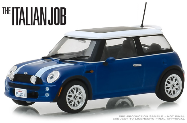 GREEN86546 - MINI COOPER 2003 blanche et bleue The Italian Job - 1