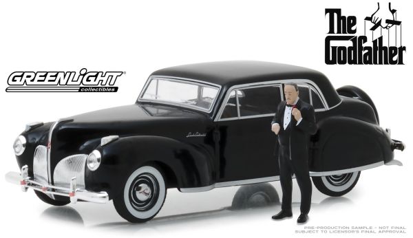 GREEN86552 - LINCOLN Continental 1941 noire du film The Godfather avec figurine Don Corleone incluse - 1