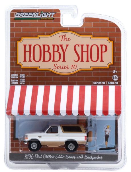 GREEN97100-F - FORD Bronco Eddie Bauer 1996 marron et blanc avec figurine Série The Hobby Shop vendue sous blister - 1