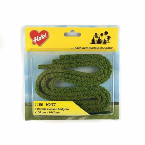 HEK1186 - Ensemble de 3 haies flexibles vert clair longeur 50 cm x 14x7 mm - 1