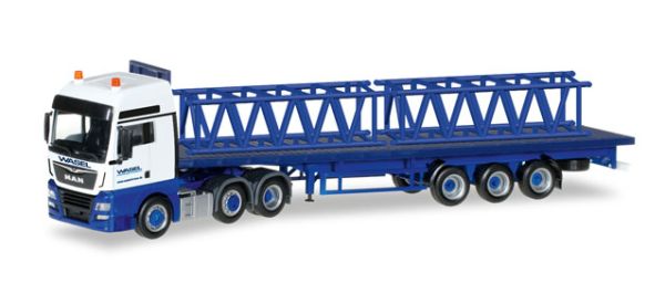 HER306928 - MAN TGX 6x4 Wasel avec semi plateau 3 essieux avec chargement - 1