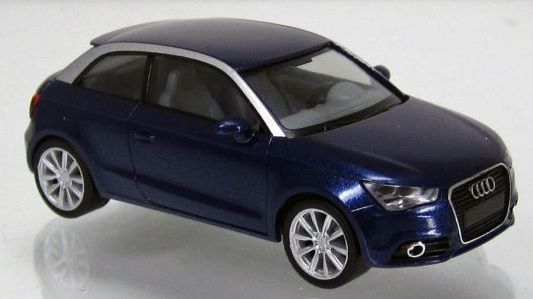 AUDI A1 Bleu métallique - Référence 034319 fabriquée par HERPA