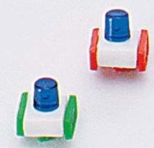 HER050425 - 10 gyrophares 5 sur support blanc rouge et 5 sur support blanc vert en kit à assembler - 1