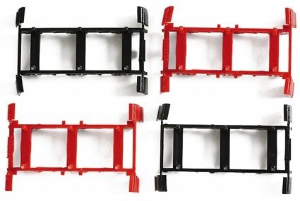 HER052313 - 4 supports d'essieux de remorque 3 essieux 2 rouges et 2 noires - 1
