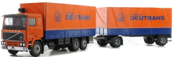 HER071321 - VOLVO F 10 6x2 porteur baché à ridelles avec remorque transport Deutrans - 1