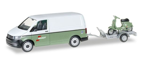 HER092760 - VOLKSWAGEN T6 fourgon Wandt avec remorque 1 essieux et Vespa - 1