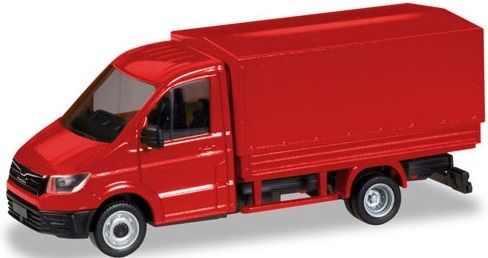 HER093712 - MAN TGE plateau bâché rouge - 1