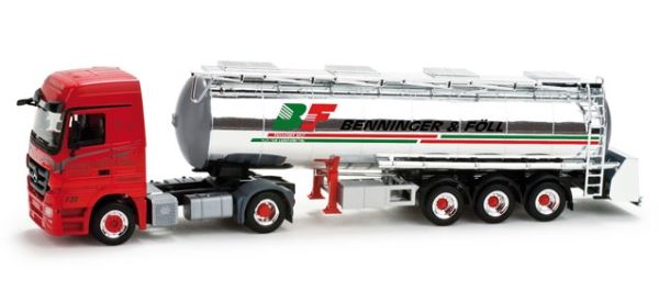 HER158893 - MERCEDES Actros LH 4x2 avec semi citerne chromé 3 Essieux - BENNINGER & FOLL - 1