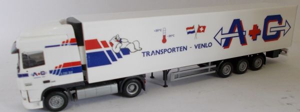 HER1776 - DAF XF 10 SC 4x2 avec semi-remorque frigo 3 Essieux - A+G transport - 1