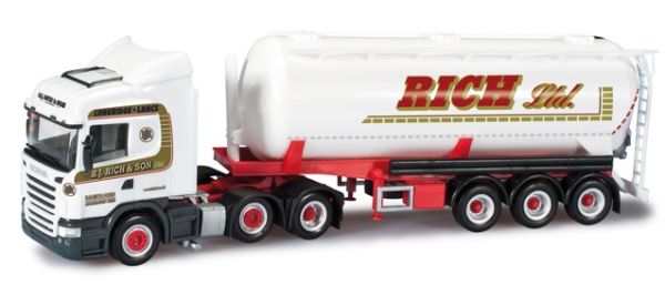 HER302975 - SCANIA R90 6x4 avec semi-citerne silo 3 Essieux - RICH & SO - 1