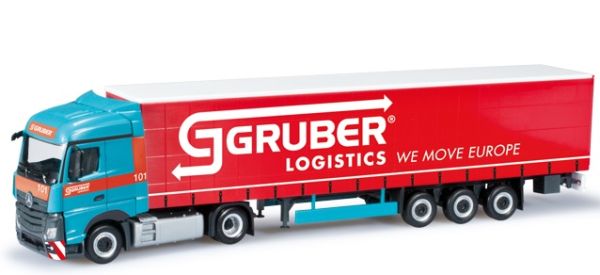 HER303378 - MERCEDES Actros Streamspace 4x2 avec semi-remorque baché 3 Essieux - GRUBER - 1