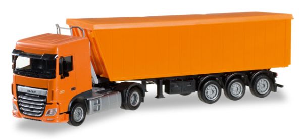 HER306065 - DAF XF SC 4x2 avec remorque 3 essieux Orange - 1