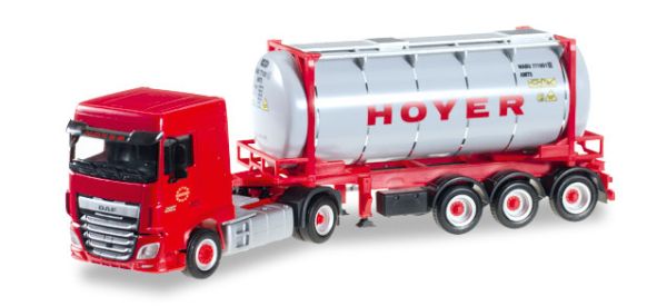 HER306072 - DAF XF SC 4x2 avec remorque porte container HOYER - 1