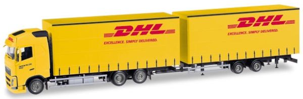 HER307888 - VOLVO FH GI XL porteur bâché avec remorque transport DHL - 1