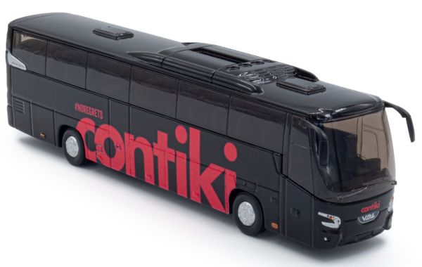 HOL8-1146B - Bus de tourisme VDL Futura Contiki noir marquage rouge - 1