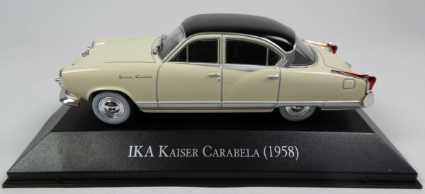 MAGARG48 - IKA Kaiser Carabela 1958 berline 4 portes blanche toit noir vendue sous blister - 1
