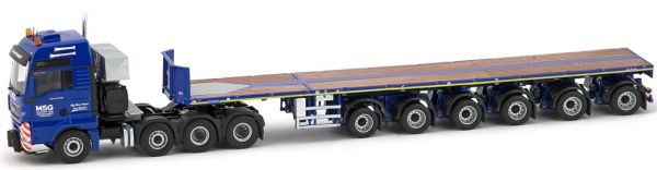 IMC31-0027 - MAN TGX 8x4 marquage MSG avec semi plateau NOOTEBOOM 6 essieux avec ballast - 1
