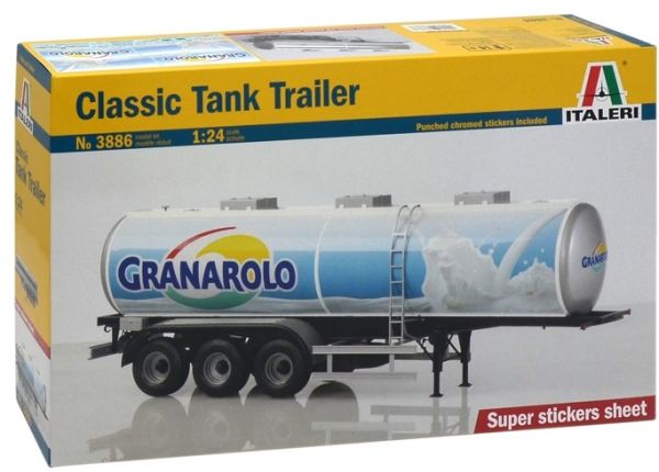 ITA3886 - Remorque citerne laitière 3 essieux Granarolo maquette à monter et à peindre - 1