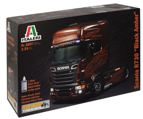 ITA3897 - SCANIA R730 V8 4x2 Show Trucks Black Amber maquette à monter et à peindre - 1