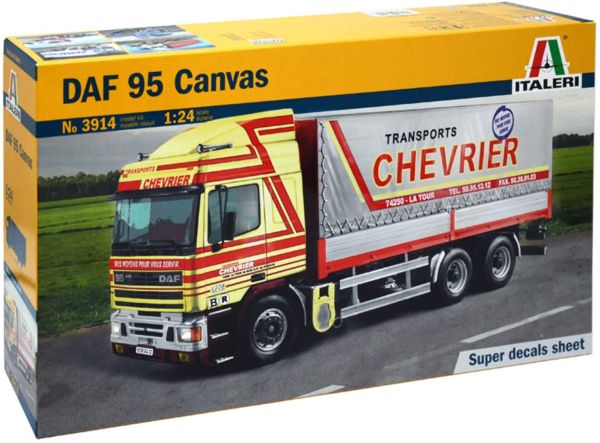 ITA3914 - DAF 95 porteur bâché Transports Chevrier maquette à monter et à peindre - 1
