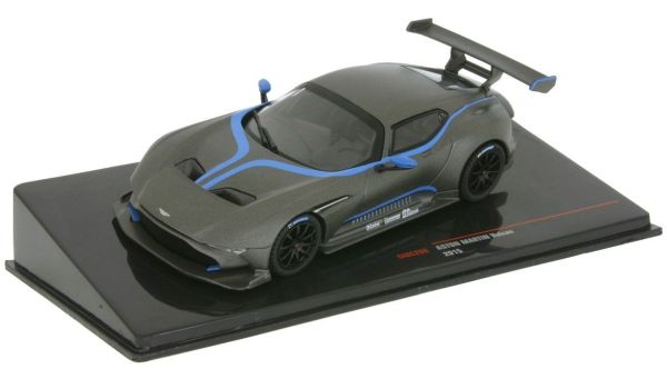 IXOMOC298 - ASTON MARTIN Vulcan 2015 grise mat à bandes bleues - 1