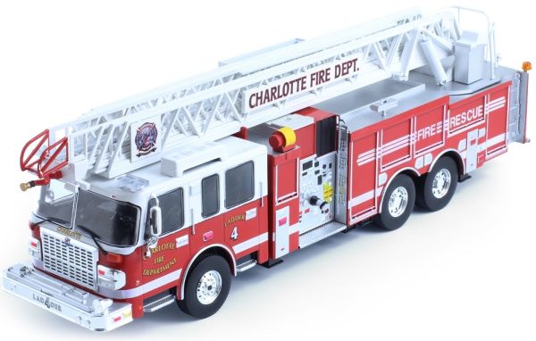 IXOTRF001 - SMEAL 105 pompier américain grande échelle Charlotte Fire Départment avec échelle dépliable - 1