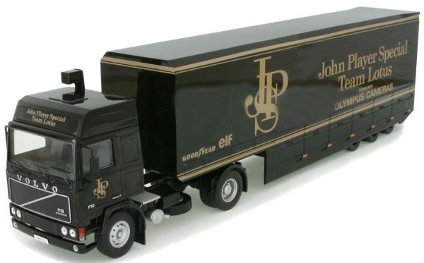 IXOTTR002 - VOLVO F12 4x2 avec semi caisse rigide 3 essieux John Player Special Team Lotus - 1