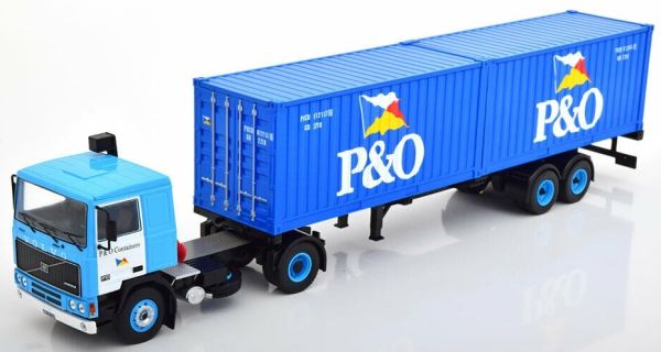 IXOTTR006 - VOLVO F10 4x2 1983 P&O et remorque porte containers avec 2 containers 20 pieds P&O - 1