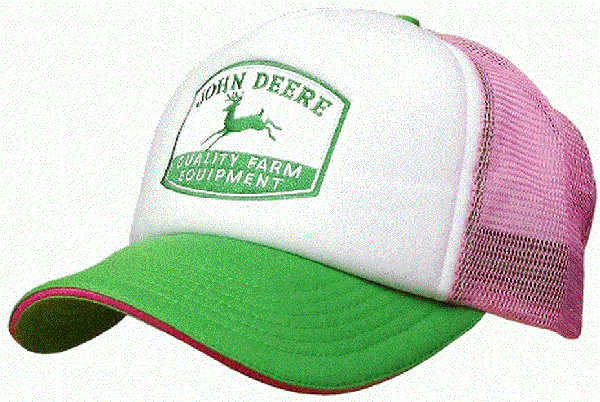 JA2308-0697-PK - Casquette femme Quality Farm Equipment JOHN DEERE blanche verte et rose - 1