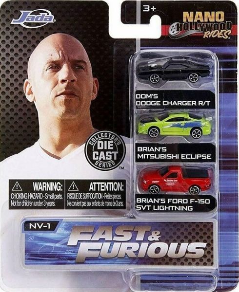 Nano Hollywood rides - 3 Voitures FAST AND FURIOUS Set 1
