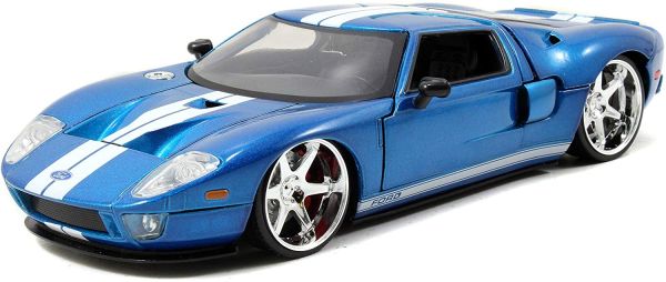 JAD253203013 - FORD GT 2005 Fast And Furious bleue à bandes blanches - 1