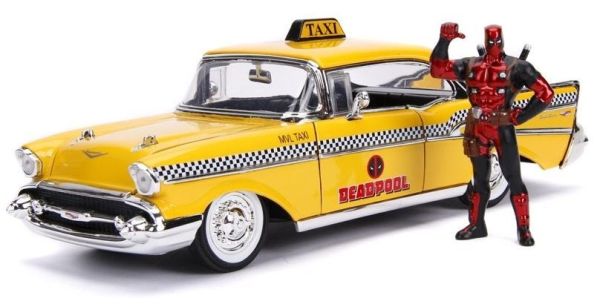 JAD30290 - CHEVROLET Chevy Bel Air 1957 taxi de Deadpool avec figurine incluse - 1