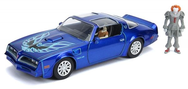 JAD31118 - PONTIAC Firebird bleue avec Figurine Pennywise and Henry Bower's - 1