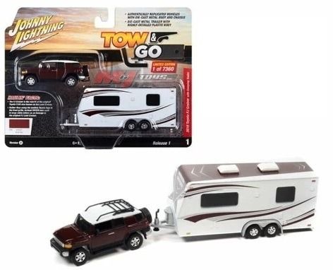 JLBT017A-A - TOYOTA FJ Cruiser avec caravane 2010 de la série TOW & GO sous blister - 1