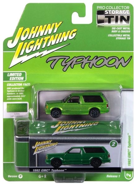 JLCT016B-B - GMC Typhoon 1992 vert métallique de la série COLLECTOR TINS 2025 sous blister - 1