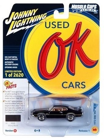 JLMC032B-E - OLDSMOBILE 442 W-30 1972 Noir de la série MUSCLE CARS 2023 sous blister - 1