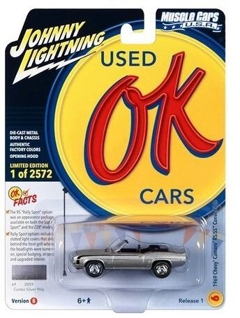 JLMC032B-F - CHEVROLET Camaro RS/SS Cabriolet 1969 Argent de la série MUSCLE CARS 2023 sous blister - 1