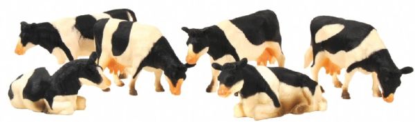 KID570009 - Lot de 4 vaches Debout et 2 Couchées Holstein - 1