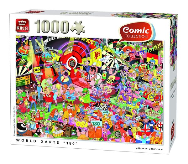 KING05547 - Puzzle 1000 Pièces Fléchettes du monde 180 - 1