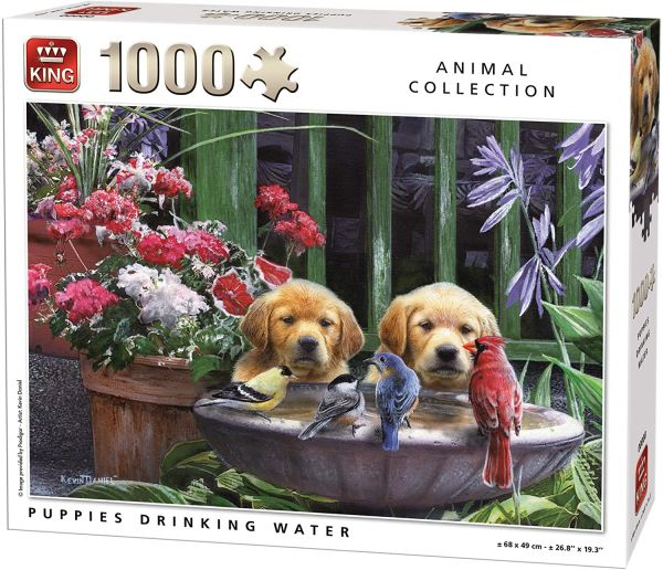 KING05668 - Puzzle 1000 Pièces chiots et les oiseaux - 1