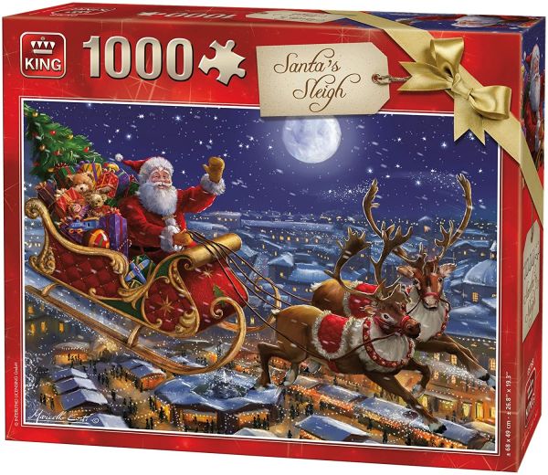 KING05768 - Puzzle 1000 Pièces Le traineau du Père Noël - 1
