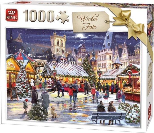 KING55946 - Puzzle 1000 Pièces Le marché de Noël - 1