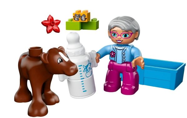 LEG10521 - Bébé Veau avec Personnage et accessoires - 9 Pièces - 1