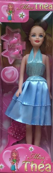 LPB42366B - Poupée Miss Théa avec robe bleu - 29 cm - 1