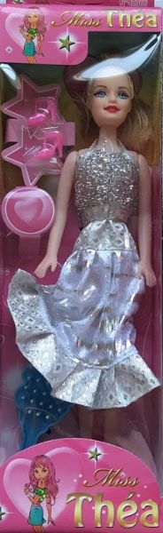 Poup e Miss Th a avec robe grise 16 cm R f rence B42359 fin de